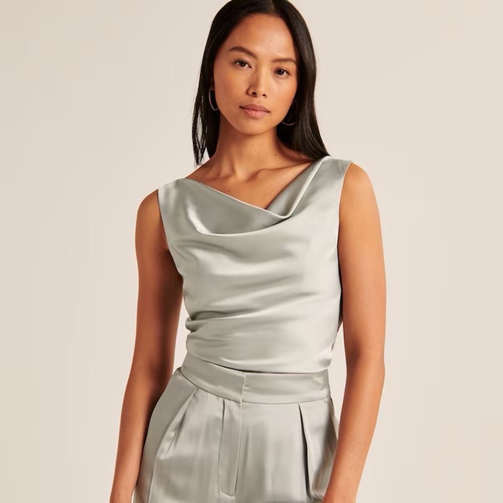 Abercrombie Satin Cowl Neck Top